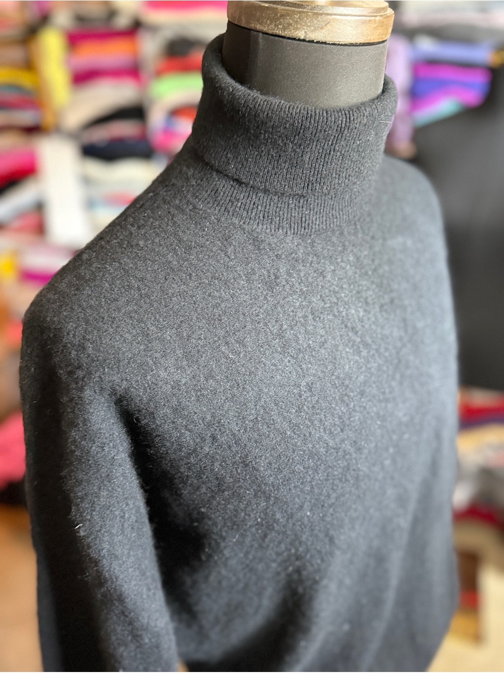 Barneys New York Black Turtleneck Sweater